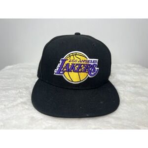 New Era Los Angeles Lakers Black Fitted Baseball Cap Hat Men's